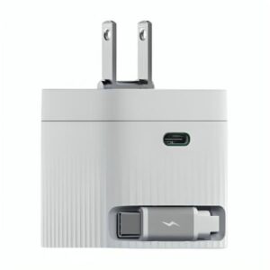 CARGADOR DE PARED RETRÁCTIL HIKSEMI HS-HUB-GAN67 67W 2 PUERTOS USB-C CARGA RAPIDA BLANCO