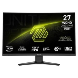 MONITOR GAMING MSI MAG 275CQF E18 27 PULG CURVO 2560 X 1440 180HZ ADAPTIVE-SYNC DP Y HDMI 9S6-3CE91H-004 NEGRO