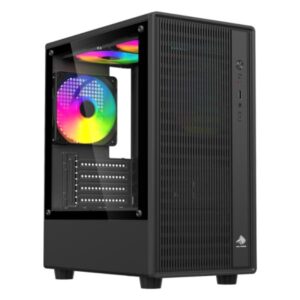 CASE EAGLE WARRIOR CG02ANRA002C MINI TOWER VENTILADORES 3 DE 120MM PANEL DE VIDRIO LATERAL NEGRO