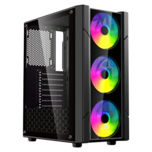 CASE EAGLE WARRIOR CG13ALRA001C MID TOWER VENTILADORES 3 DE 120MM CON VIDRIO LATERAL NEGRO