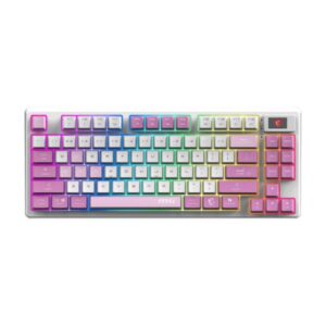 TECLADO GAMING RGB MSI FORGE GK600 TKL W VIOLET US MECÁNICO INALÁMBRICO BLUETOOTH / 2.4 GHZ INGLÉS S11-43CEQ01-HH9 ROSADO / BLANCO