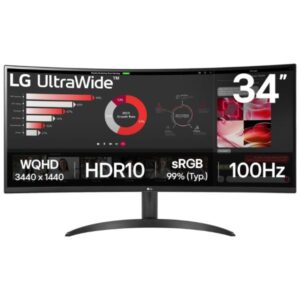 MONITOR GAMING LG 34WR50QK-B 34 PULG CURVO 3440 X 1440 100HZ WQHD VA HDR10 DP Y HDMI NEGRO