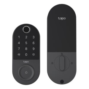 CERRADURA INTELIGENTE TP LINK TAPO DL110(US) HUELLA CODIGO RFID LLAVE WIFI 2.4 GHZ BLE APP NEGRO