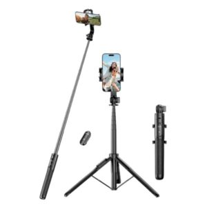 SELFIE STICK Y TRIPODE UGREEN LP586 CON CONTROL REMOTO BLUETOOTH 15062 NEGRO