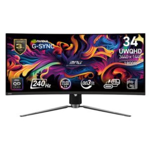MONITOR GAMING MSI MPG 341CQPX QD-OLED 34.18 PULG CURVA 1800R 3440X1440 240HZ QD-OLED G-SYNC DISPLAYPORT / HDMI / USB-C 9S6-3DD04T-014 NEGRO