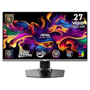 MONITOR GAMING MSI MAG 272QP QD-OLED X50 26.5 PULG PLANA 2560X1440 500 HZ QD-OLED G-SYNC / FREESYNC HDMI / DISPLAYPORT / USB-C 9S6-3CD79A-035 NEGRO