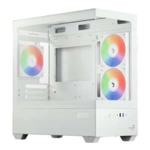 CASE GAMING RGB AEROCOOL P300D DIGI-G-WT-V1 DIGI MINI TOWER VENTILADORES 3 DE 120MM CON PANEL FRONTAL Y LATERAL ACCS-PN05033.21 BLANCO