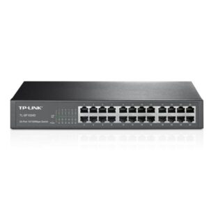 SWITCH TP LINK TL-SF1024D 24 PUERTOS FAST ETHERNET 10/100 MBPS NO ADMINISTRABLE NEGRO