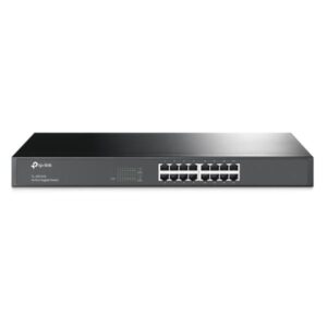 SWITCH TP LINK TL-SG1016 16 PUERTOS GIGABIT 10/100/1000 MBPS NO ADMINISTRABLE 19 PULG NEGRO
