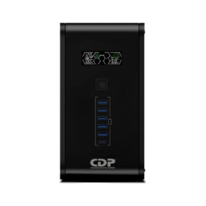 UPS CDP R-SMART1010 1000VA 500W 0X NEMA 5-15R, NEMA 5-15P, USB, RJ45, COAXIAL 6 PUERTOS USB DE CARGA NEGRO
