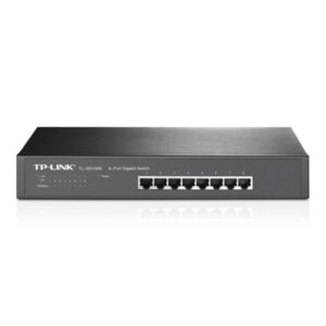 SWITCH TP LINK TL-SG1008 8 PUERTOS GIGABIT 10/100/1000 MBPS NO ADMINISTRABLE RACKMOUNT NEGRO