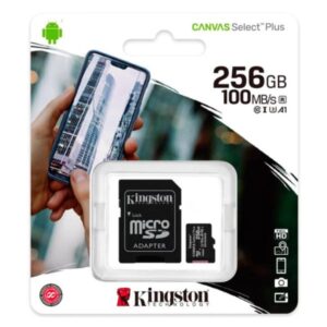 MEMORIA MICRO SDXC 256GB KINGSTON SDCS2/256GB CANVAS SELECT CLASE 10 100 MB/S COMPATIBLE PARA DISPOSITIVOS ANDROID